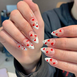French Water Drop Manicure Rhinestones | French Manicure With Crystals