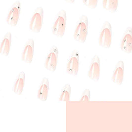 French Water Drop Manicure Rhinestones | French Manicure With Crystals