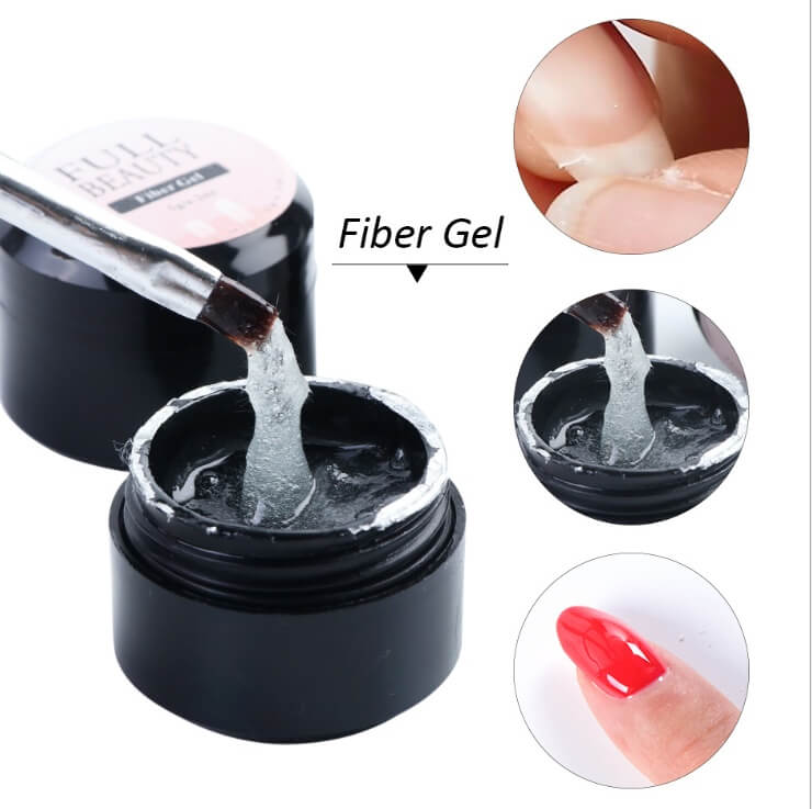 Glue Nail Fiber Silk Extension Gel | Fiberglass Poly UV Builder Gel 