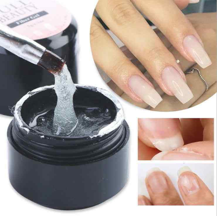 Glue Nail Fiber Silk Extension Gel | Fiberglass Poly UV Builder Gel 