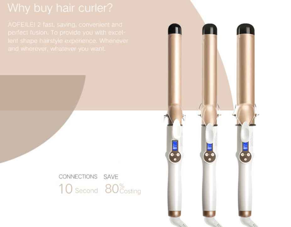 Hair Curler With LCD Display | Digital Display Curling Iron