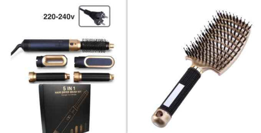 Hair Curling And Straightening Brush | 5 In 1 Hair Styler For Women