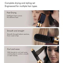 Hair Curling And Straightening Brush | 5 In 1 Hair Styler For Women