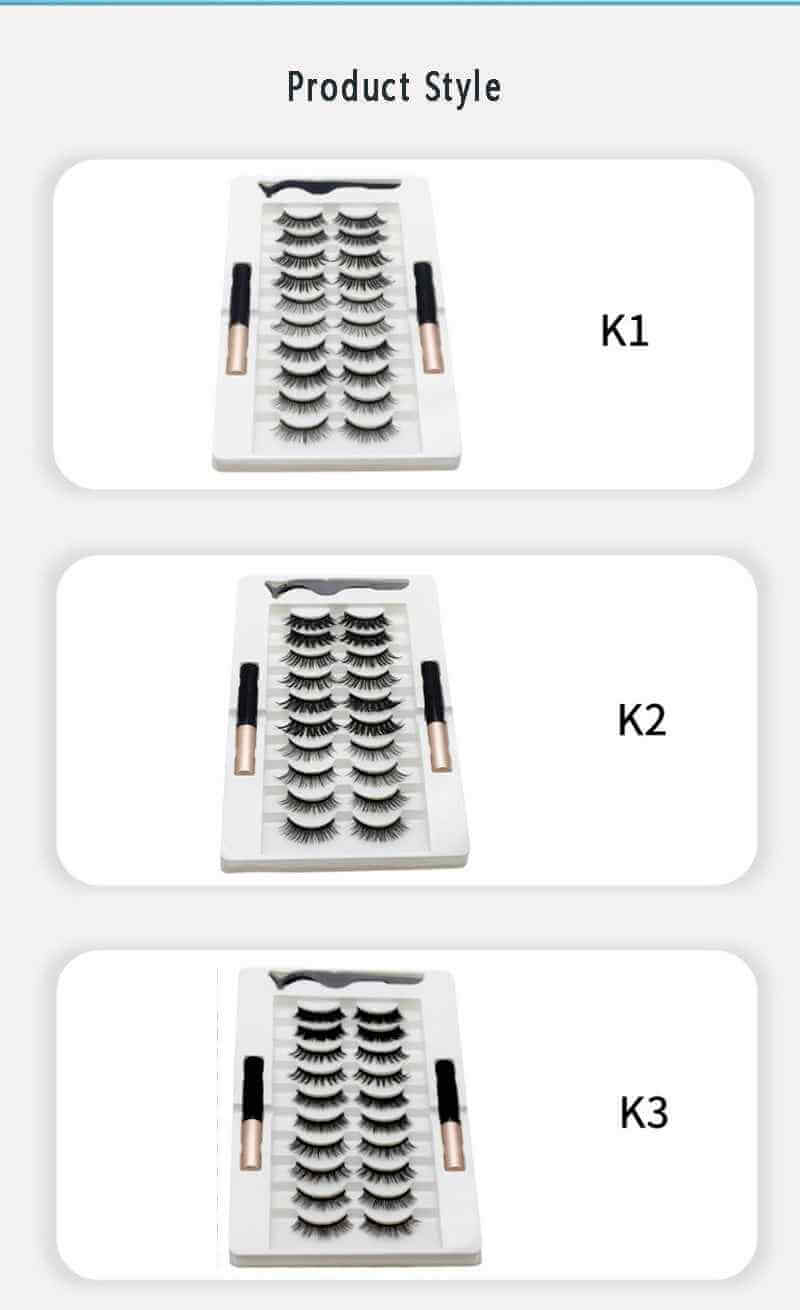 Magnetic Eyelashes With Liquid Eyeliner | Magnetic Eyelashes Kit