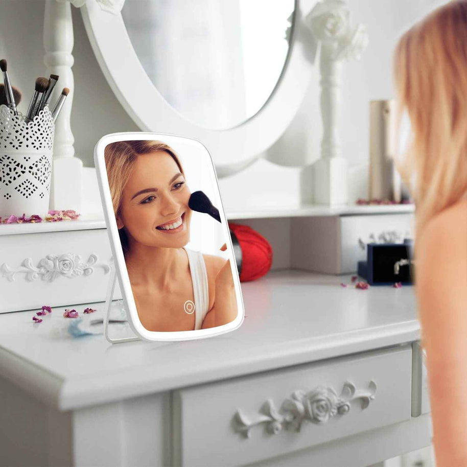 Makeup Mirror With 3 Light Colors | Rechargeable LED Makeup Mirror