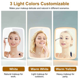 Makeup Mirror With 3 Light Colors | Rechargeable LED Makeup Mirror