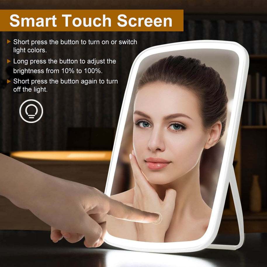 Makeup Mirror With 3 Light Colors | Rechargeable LED Makeup Mirror
