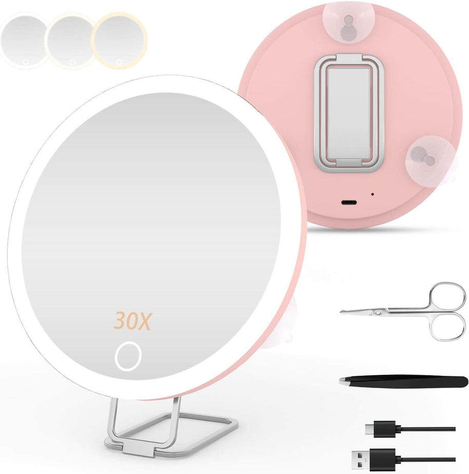 Makeup Mirror With LED Lights Rechargeable | Rotating LED Makeup Mirror