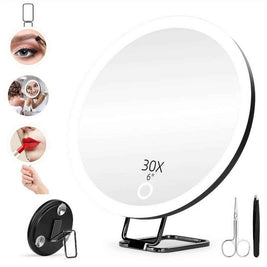 Makeup Mirror With LED Lights Rechargeable | Rotating LED Makeup Mirror