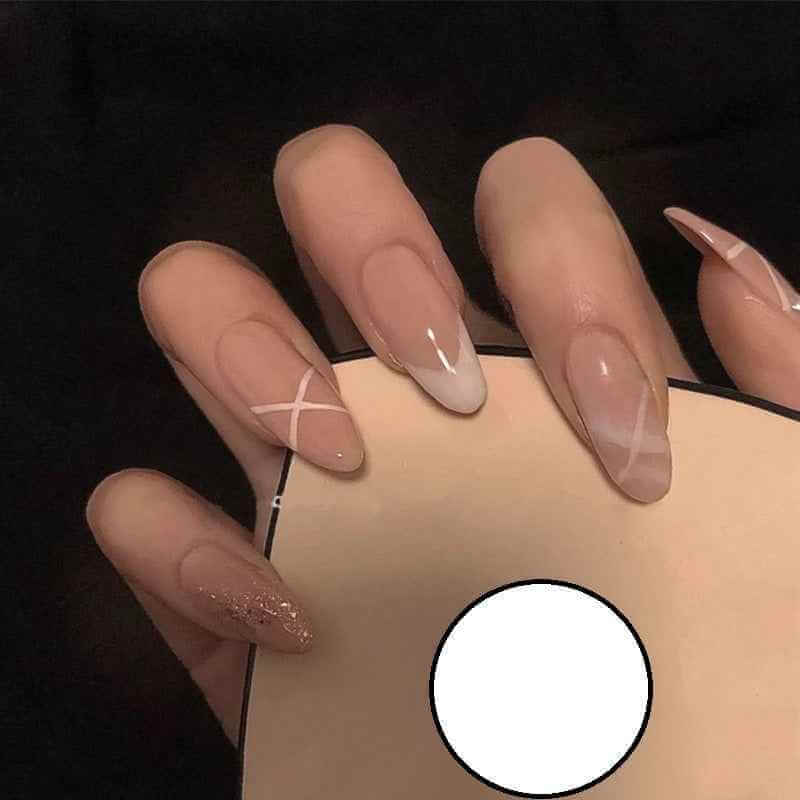 Matte Frosted Almond Nails | Frosted Almond Press On Nails