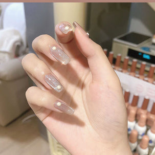Milk Tea Crystal Stone Nail Polish | Cat Eye Gel Nail Polish