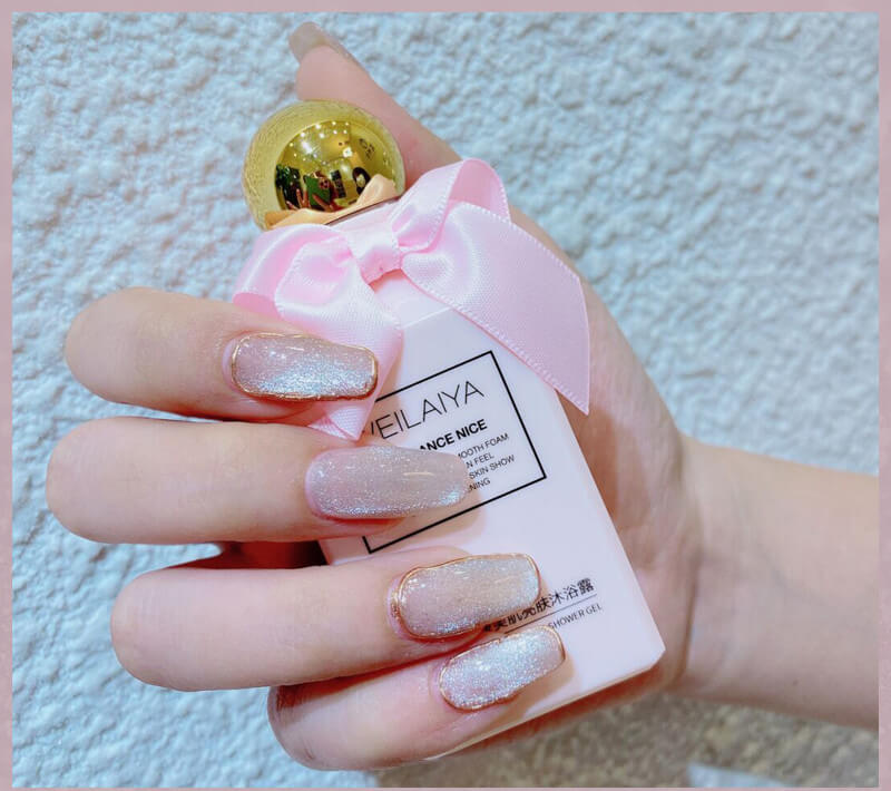 Milk Tea Crystal Stone Nail Polish | Cat Eye Gel Nail Polish