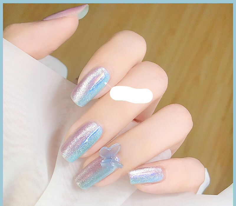 Milk Tea Crystal Stone Nail Polish | Cat Eye Gel Nail Polish