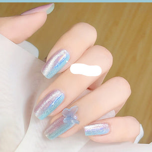 Milk Tea Crystal Stone Nail Polish | Cat Eye Gel Nail Polish