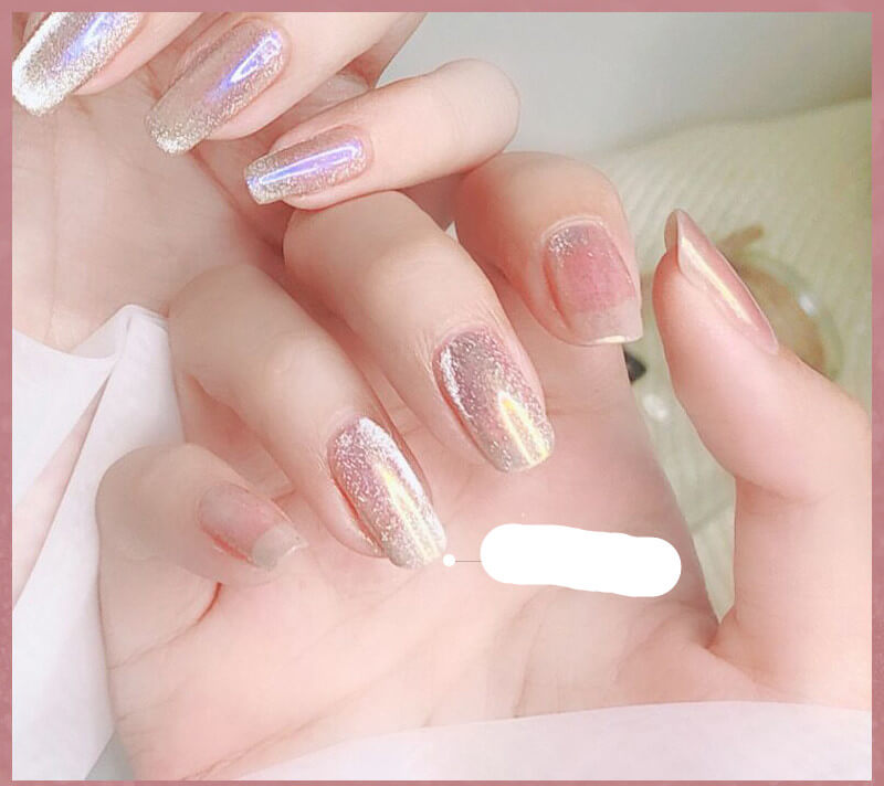 Milk Tea Crystal Stone Nail Polish | Cat Eye Gel Nail Polish