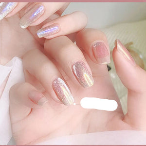 Milk Tea Crystal Stone Nail Polish | Cat Eye Gel Nail Polish
