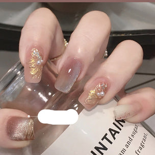 Milk Tea Crystal Stone Nail Polish | Cat Eye Gel Nail Polish