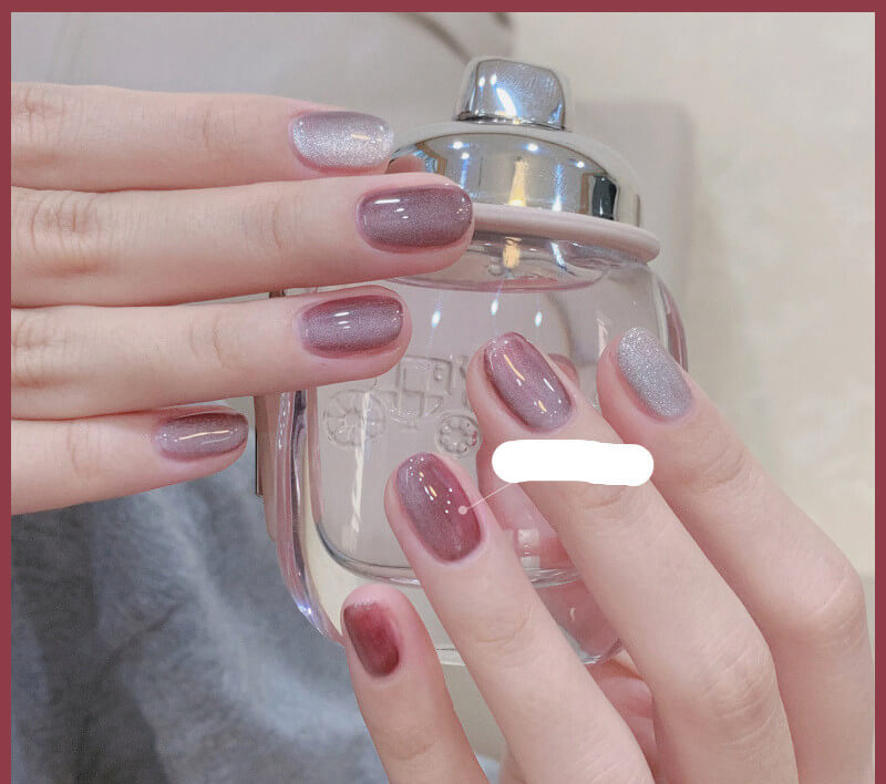 Milk Tea Crystal Stone Nail Polish | Cat Eye Gel Nail Polish