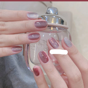 Milk Tea Crystal Stone Nail Polish | Cat Eye Gel Nail Polish