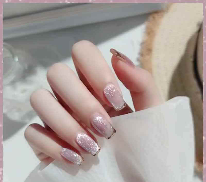 Milk Tea Crystal Stone Nail Polish | Cat Eye Gel Nail Polish