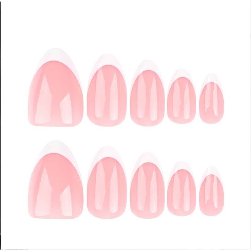 Minimalist French Tip Press On Nails | Oval French Tip Press On Nails