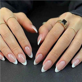 Minimalist French Tip Press On Nails | Oval French Tip Press On Nails
