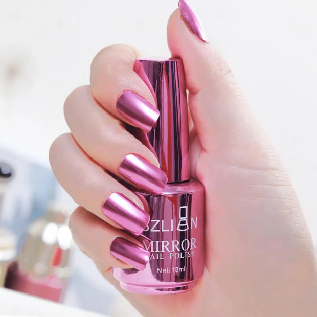 Mirror Metal Color Silver Nail Gel | Stainless Steel Effect Nail Polish