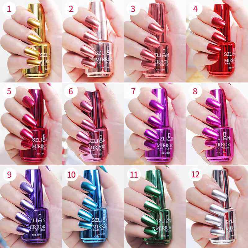 Mirror Metal Color Silver Nail Gel | Stainless Steel Effect Nail Polish