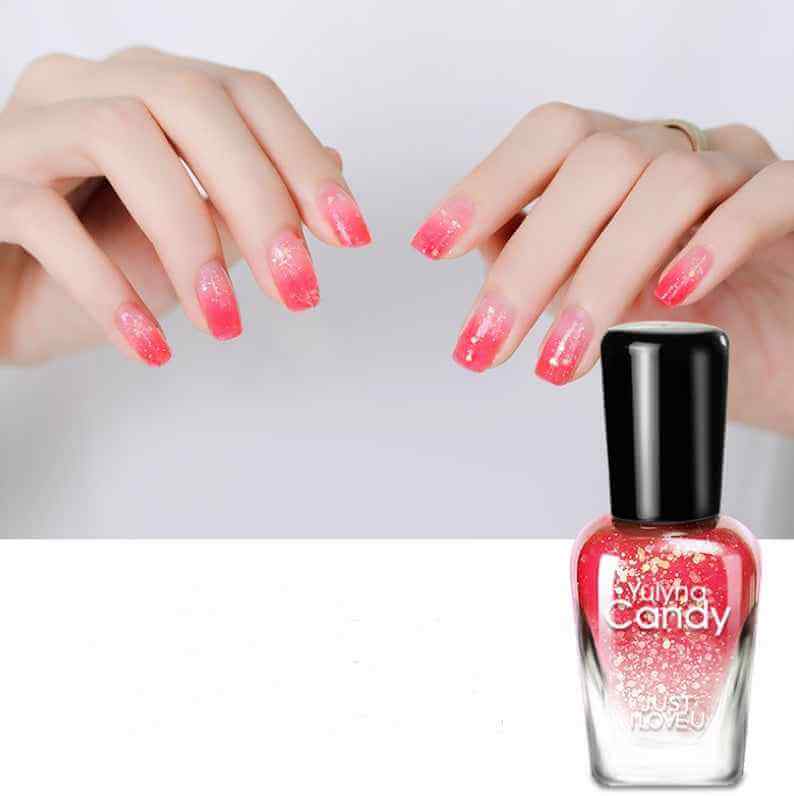 Oily Warming Nail Polish | Warm Rose Nail Polish Oily Glossy Finish