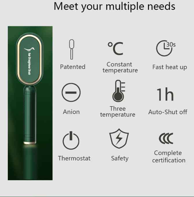 Portable Hair Straightener Brush | Easy Hair Straightening Tool