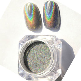 Rainbow Chrome Nail Powder | Laser Mirror Nail Powder