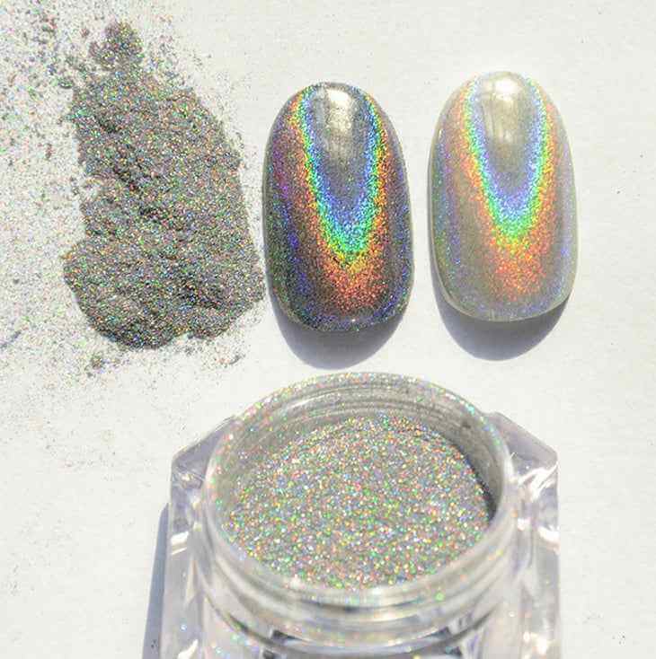 Rainbow Chrome Nail Powder | Laser Mirror Nail Powder