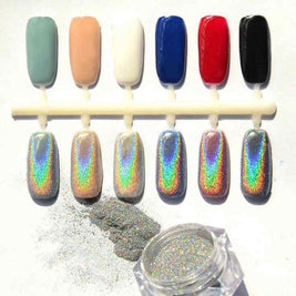 Rainbow Chrome Nail Powder | Laser Mirror Nail Powder
