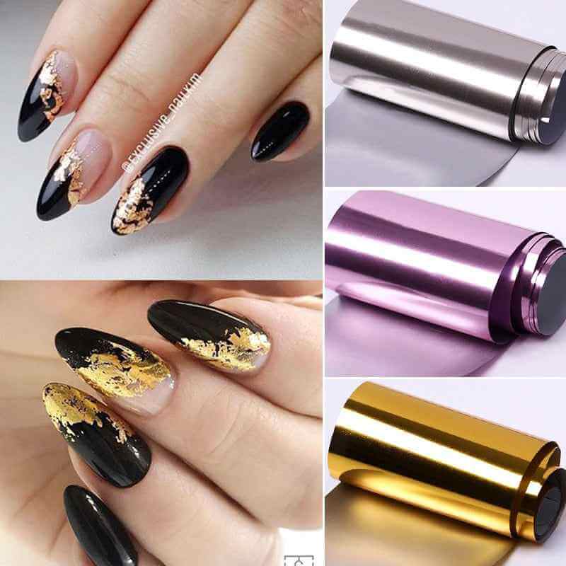 Rose Gold Nail Transfer Sticker | Metallic Nail Stickers