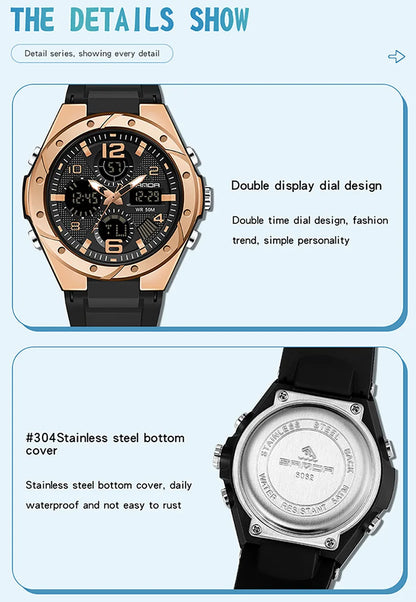SANDA Waterproof Sports Watch Digital Couple Outdoor