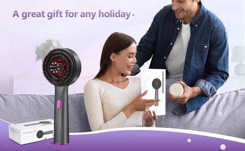 3 in 1 Red Light Therapy Head Massage Comb Hair Oil Applicator  Waterproof Hair Growth Vibration Electric Scalp Massager Brush