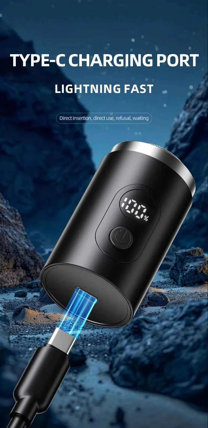 Portable Mini Shaver Razor for Men Operating Face USB Rechargeable Cordless Hair Trimmer Cutter Electric Beard Shaving Household