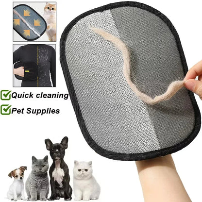 Pet hair remover glove washable reusable cleaning tool for removing fur from clothes furniture and fabrics