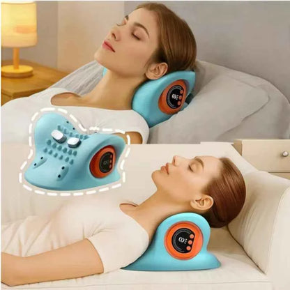 EMS electrotherapy heated cervical pillow, wireless ergonomic acupoint massage neck pillow, cervical correction massage pillow