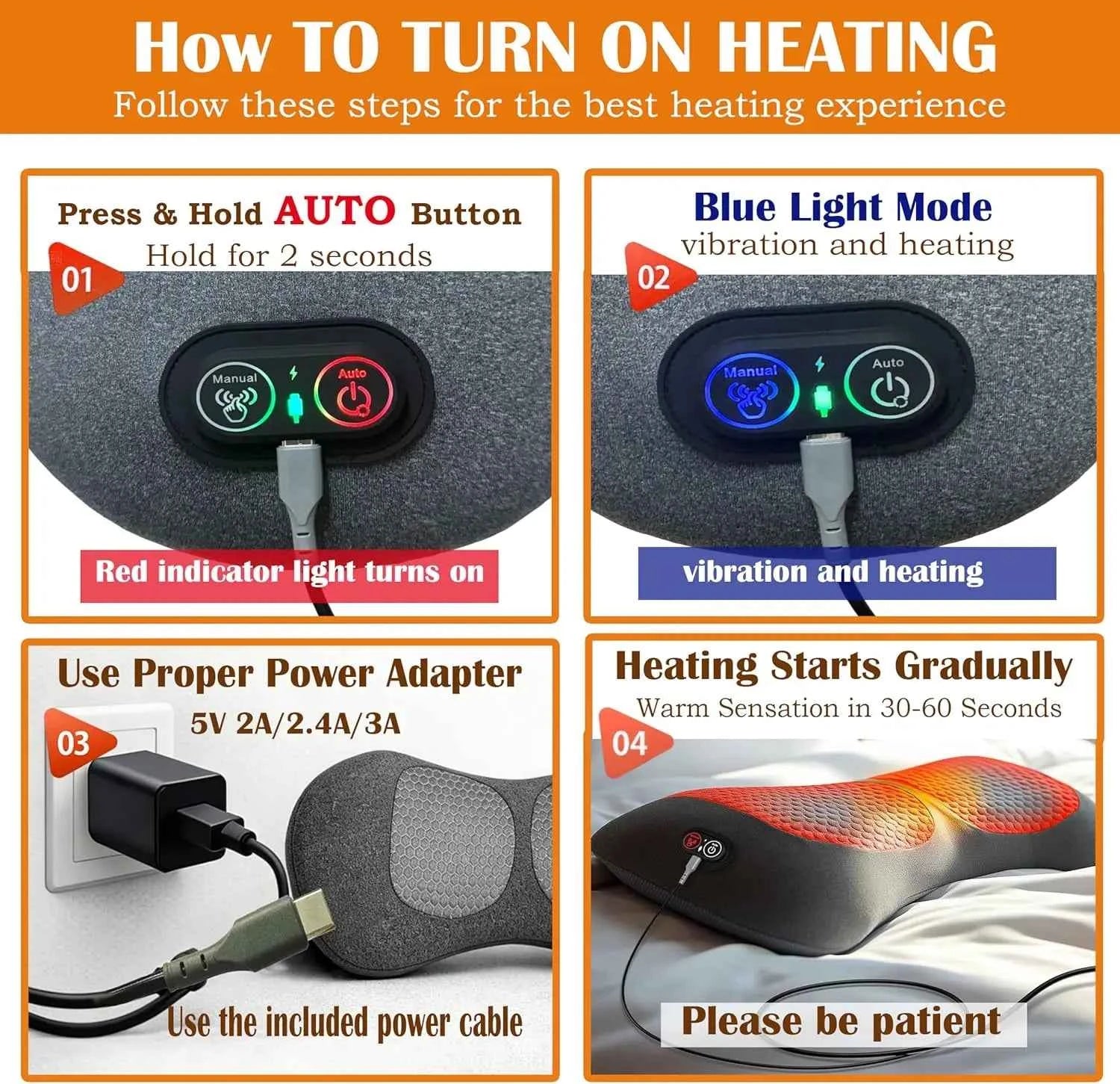 Multi-functional 3-in-1 Back Massager with Relief Bed Sleeping Shiatsu Deep Tissue Portable Shoulder Lower Back Pain Relief