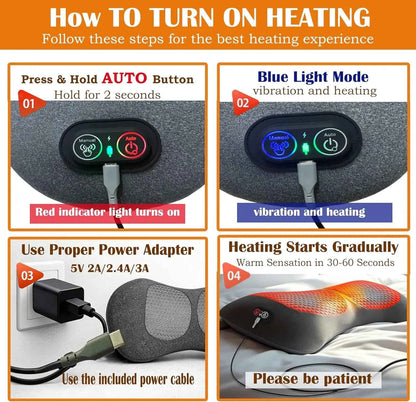 Multi-functional 3-in-1 Back Massager with Relief Bed Sleeping Shiatsu Deep Tissue Portable Shoulder Lower Back Pain Relief