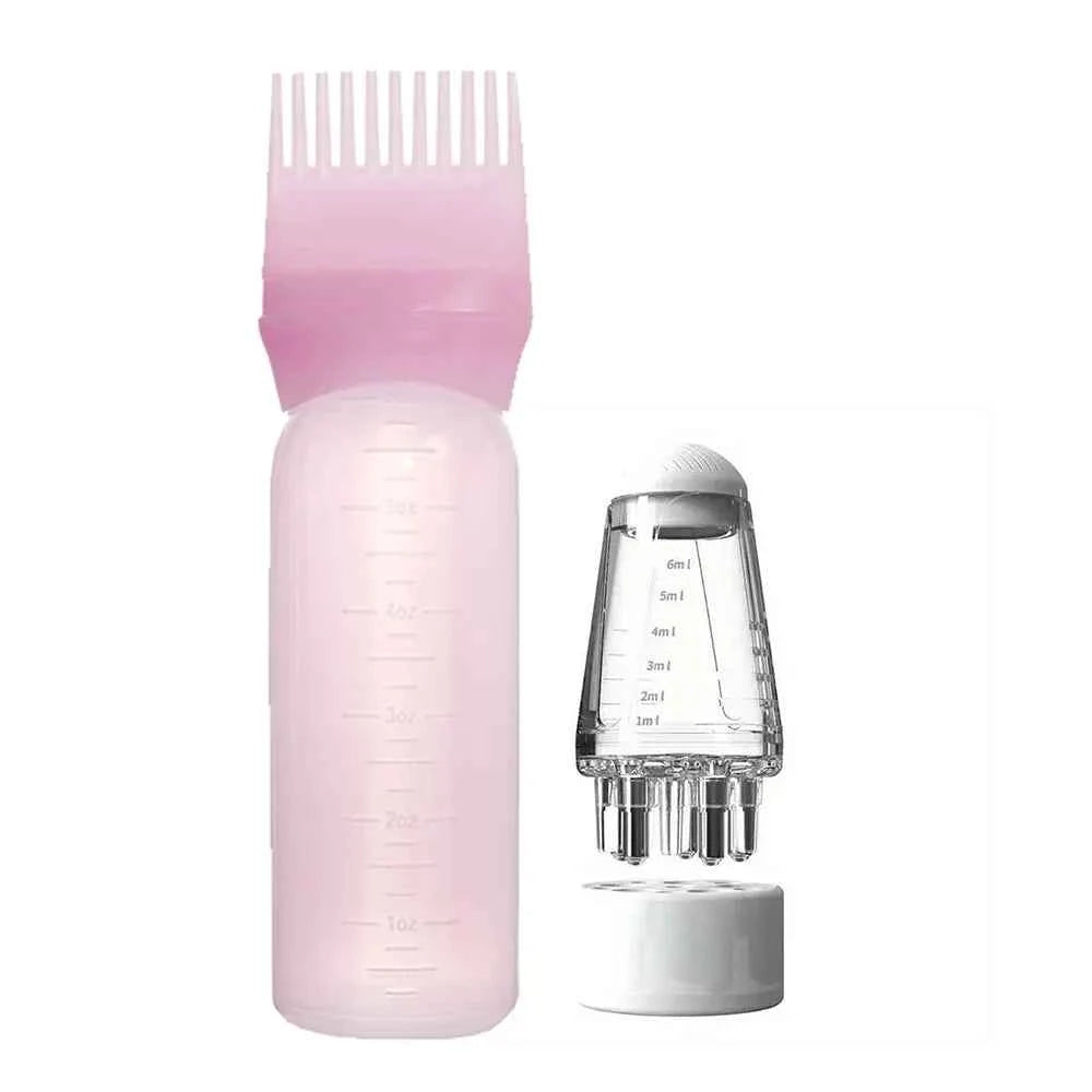 2-piece Hair Dye Tool Set 6.09oz Hair Oil Applicator Bottle and1ml Dil Hair Growth Solid Hair Comb Salon Hairdressing Tools