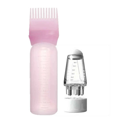 2-piece Hair Dye Tool Set 6.09oz Hair Oil Applicator Bottle and1ml Dil Hair Growth Solid Hair Comb Salon Hairdressing Tools
