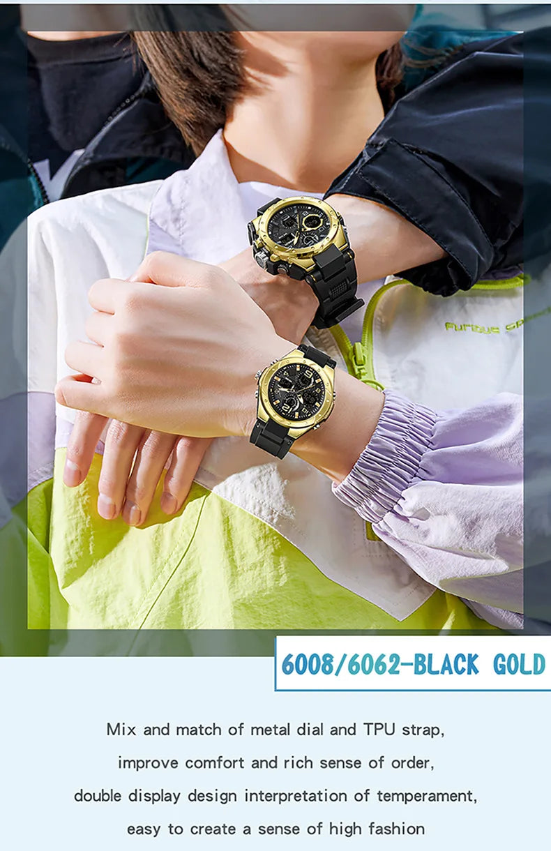 SANDA Waterproof Sports Watch Digital Couple Outdoor