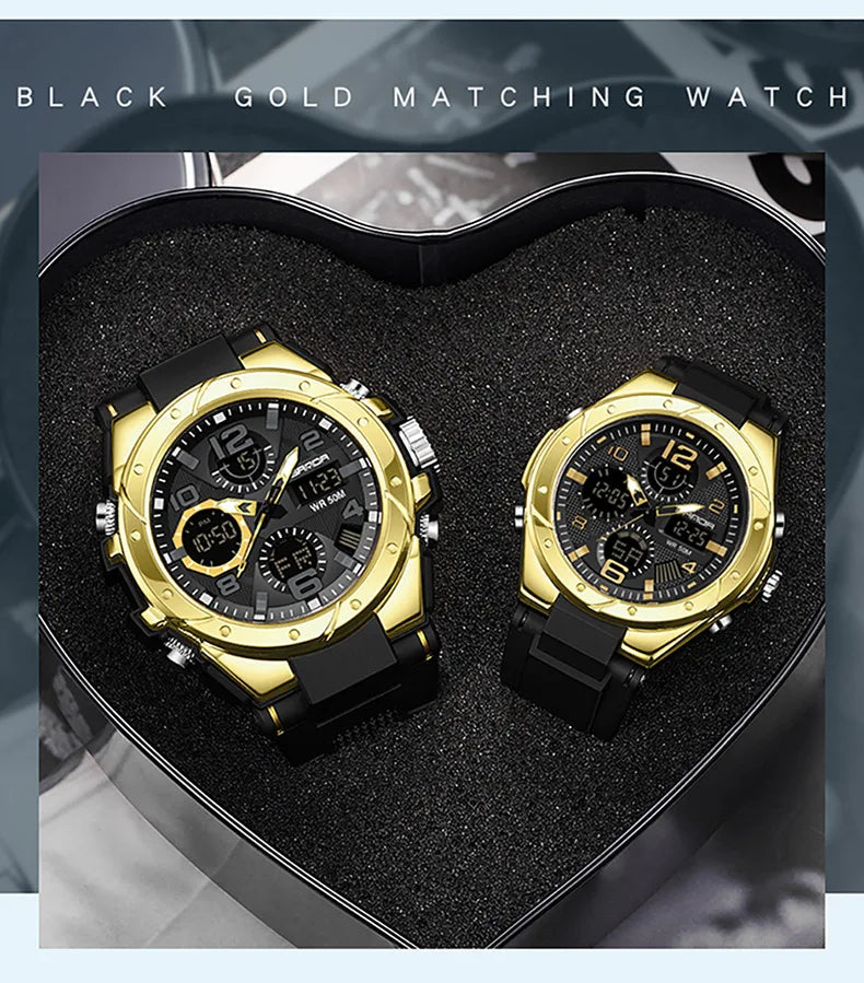 SANDA Waterproof Sports Watch Digital Couple Outdoor