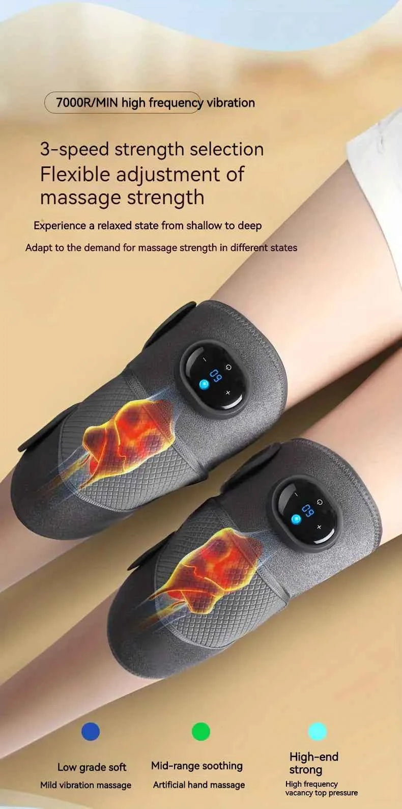 1Pc/2Pcs Heated Knee Massager, 3-in-1 Heated Knee, Elbow, and Shoulder Wrap, Vibrating Knee Heating Pad, 3 Adjustable Vibration and Heating Modes, Heating Pad for Knee, Elbow, Shoulder, and Leg Relaxation (Dual-Use Device)