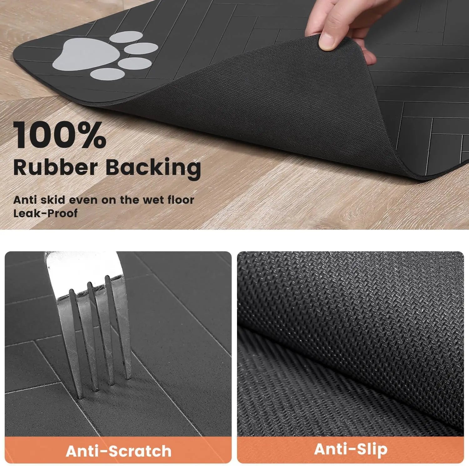 Pet Feeding Mat Waterproof Absorbent Non Slip Dog Cat