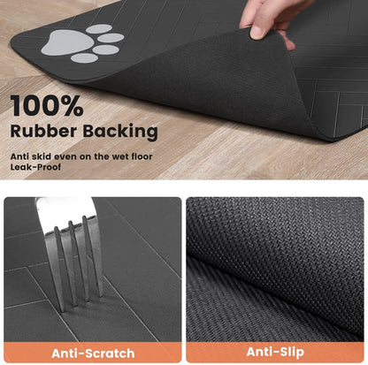 Pet Feeding Mat Waterproof Absorbent Non Slip Dog Cat