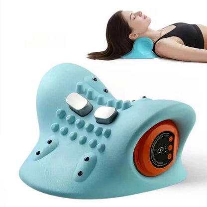 EMS electrotherapy heated cervical pillow, wireless ergonomic acupoint massage neck pillow, cervical correction massage pillow