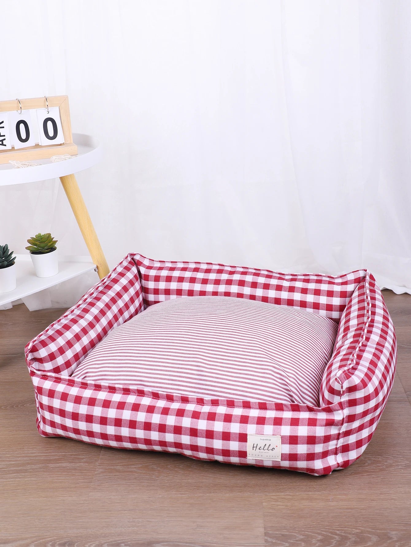 Small Dog Bed Plaid Soft Pet Sofa Cushion Mat